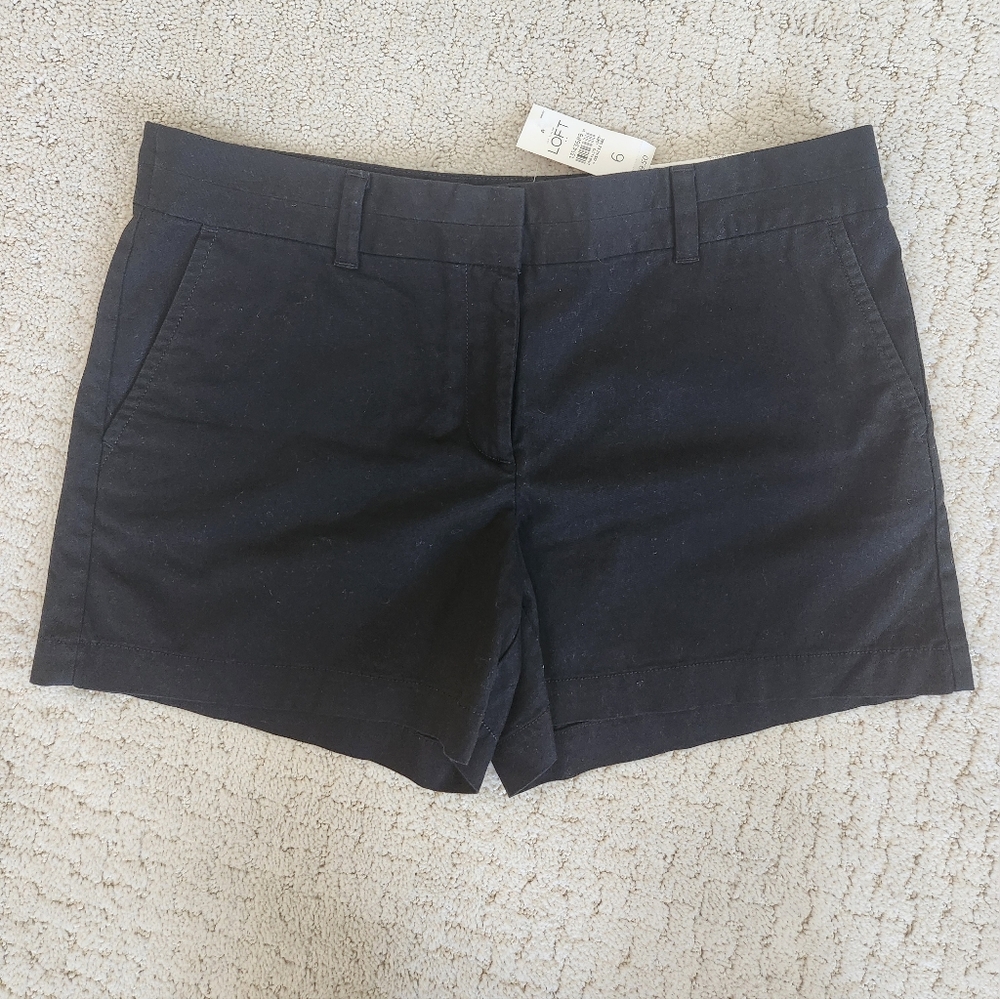 Women's Black Loft Chino Shorts